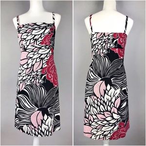 ANN TAYLOR Floral Sheath Dress Matelasse Cotton